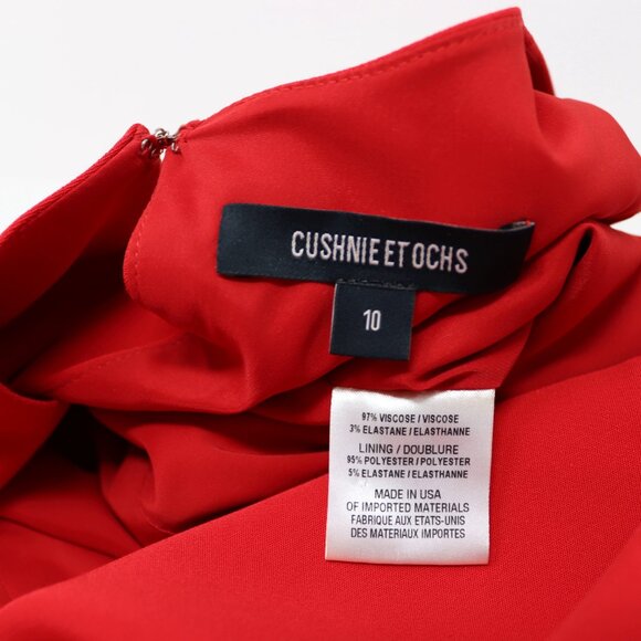 Cushnie Et Ochs 10 Holiday Red Asymmetrical Hem Tank Top Blouse - Picture 9 of 12